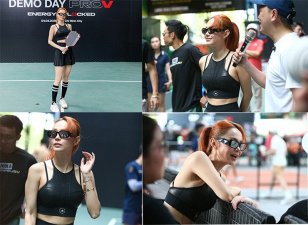 Ca sĩ Minh Hằng khoe dáng tại giải pickleball, á hậu Ánh Vương tiếc vì loại sớm