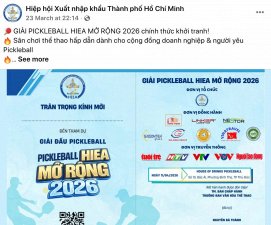 Giải pickleball Hiệp hội XNK TP.HCM mạo nhận 5 cơ quan báo chí đồng hành