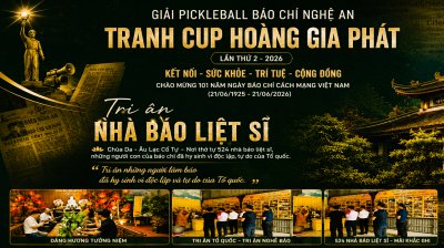 Trước giờ khai mạc Giải Pickleball Báo chí Nghệ An 2026: Hành trình kết nối thể thao, sẻ chia cộng đồng