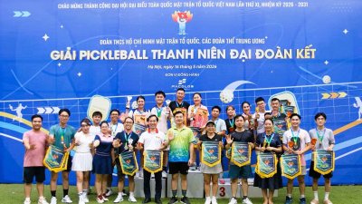 Sôi nổi giải pickleball thanh niên 'Đại đoàn kết'