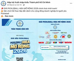 Giải pickleball Hiệp hội XNK TP.HCM mạo nhận 5 cơ quan báo chí đồng hành