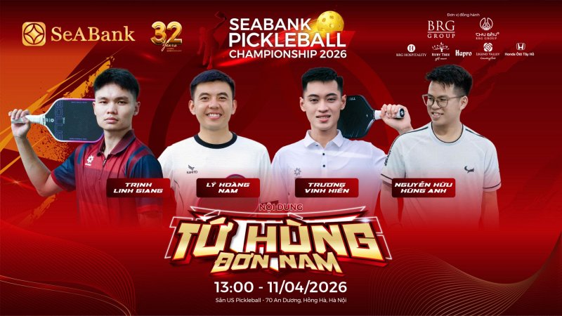 SeABank tổ chức giải Pickleball Championship 2026, gây quỹ học bổng cho trẻ em nghèo